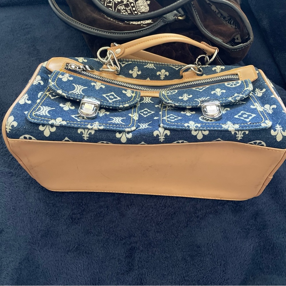 Fleur de Lis Denim Handbag
